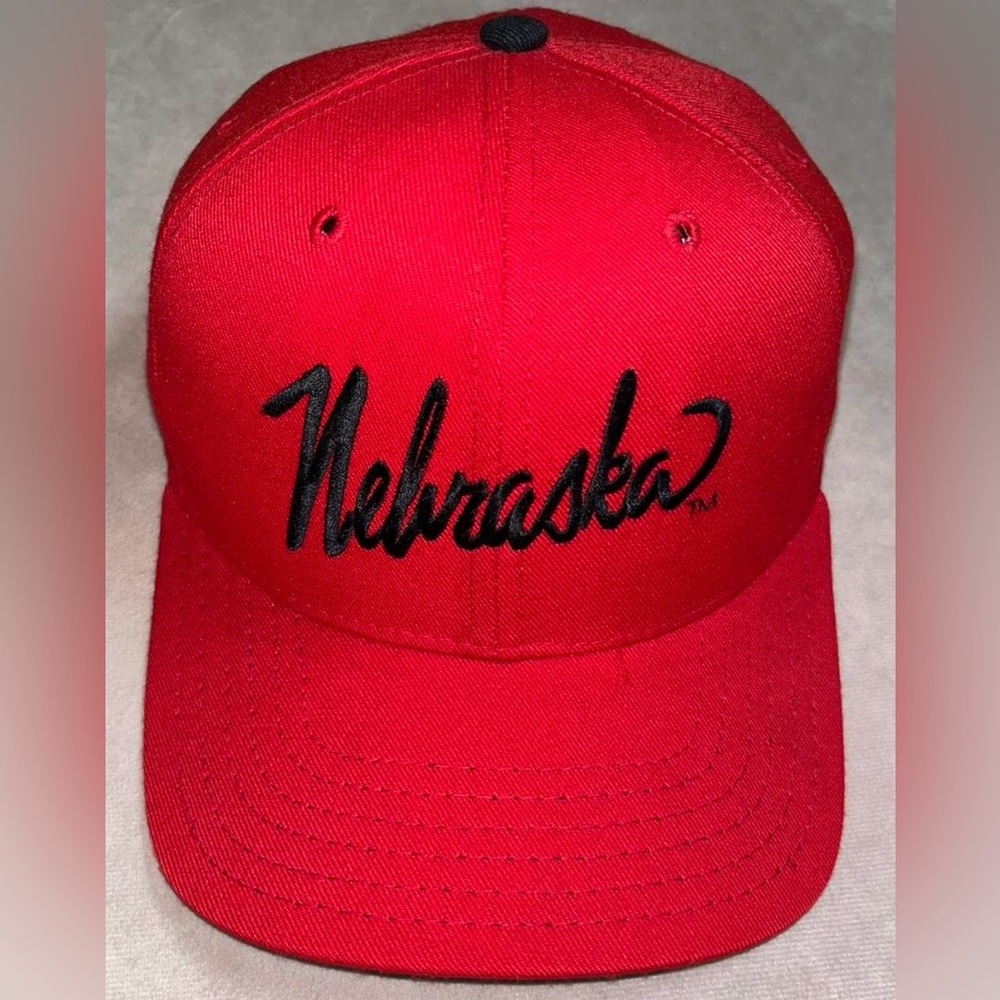 Vintage Single Line Script Nebraska Cornhuskers Adjustable Wool Blend Hat